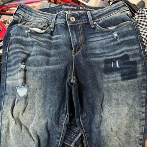 Signature by Levi Strauss Modern Slim Cuffed Jeans - Dark Blue